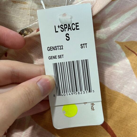 L*Space Gene Set Button Up S/S Top Pull On Shorts Pink/Gold Women's Small NWT - Picture 12 of 13